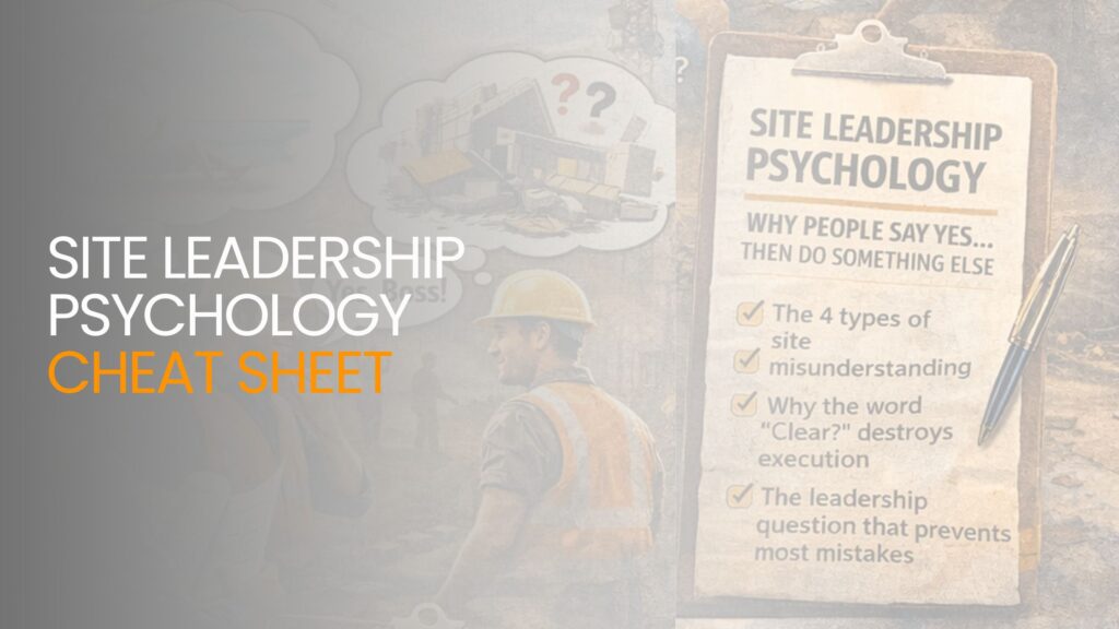 SITE LEADERSHIP CHEAT SHEET