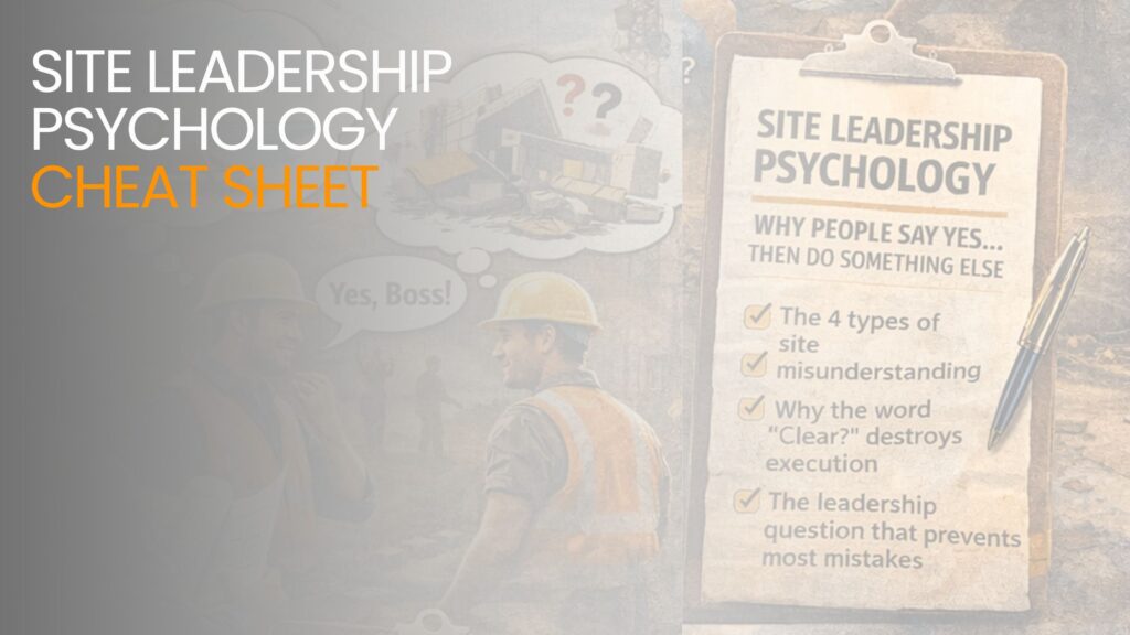 SITE LEADERSHIP CHEAT SHEET