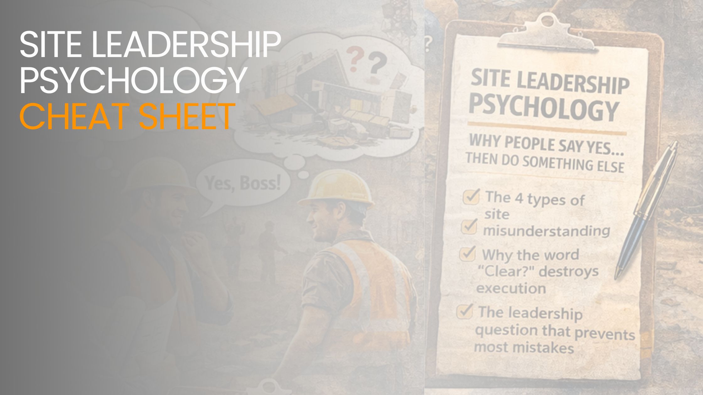 SITE LEADERSHIP CHEAT SHEET
