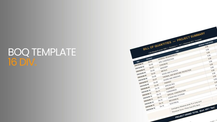 Bill of Quantities Template (16 div)